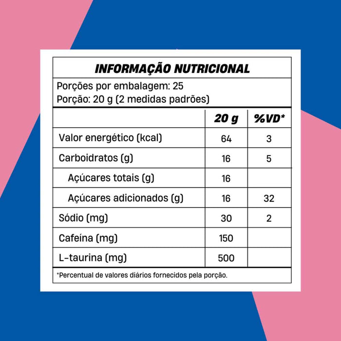 tabela nutricional Pre Treino Exquenta Amora e Melancia 300g - +mu