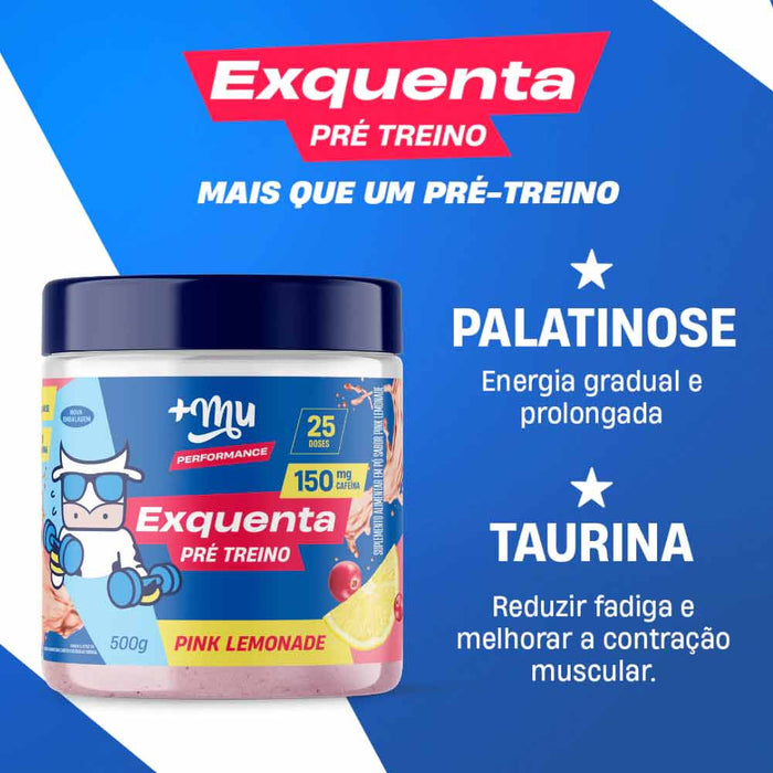 Pre Treino Exquenta Pink Lemonade 300g - +mu
