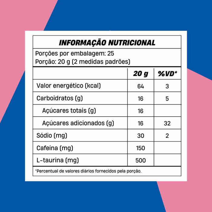 tabela nutricional Pre Treino Exquenta Pink Lemonade 300g - +mu