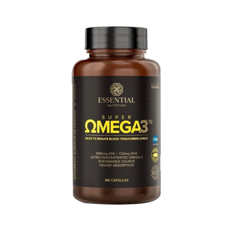 suplemento alimentar super omega 3 com 180 capsulas - Essential Nutrition