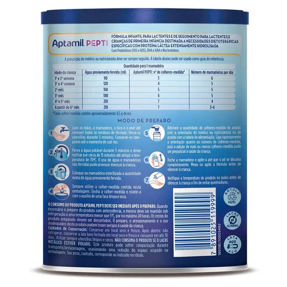 Fórmula Infantil Aptamil Pepti 400g - Danone Produto Fórmula Infantil Aptamil Pepti 400g - Danone