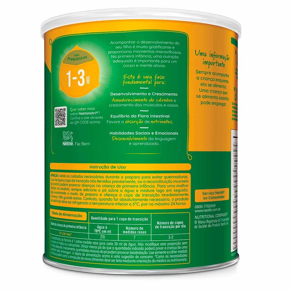 Fórmula Infantil de Primeira Infância Nestonutri 1+ - 1 a 3 anos 800g - Nestlé Produto Fórmula Infantil de Primeira Infância Nestonutri 1+ - 1 a 3 anos 800g - Nestlé