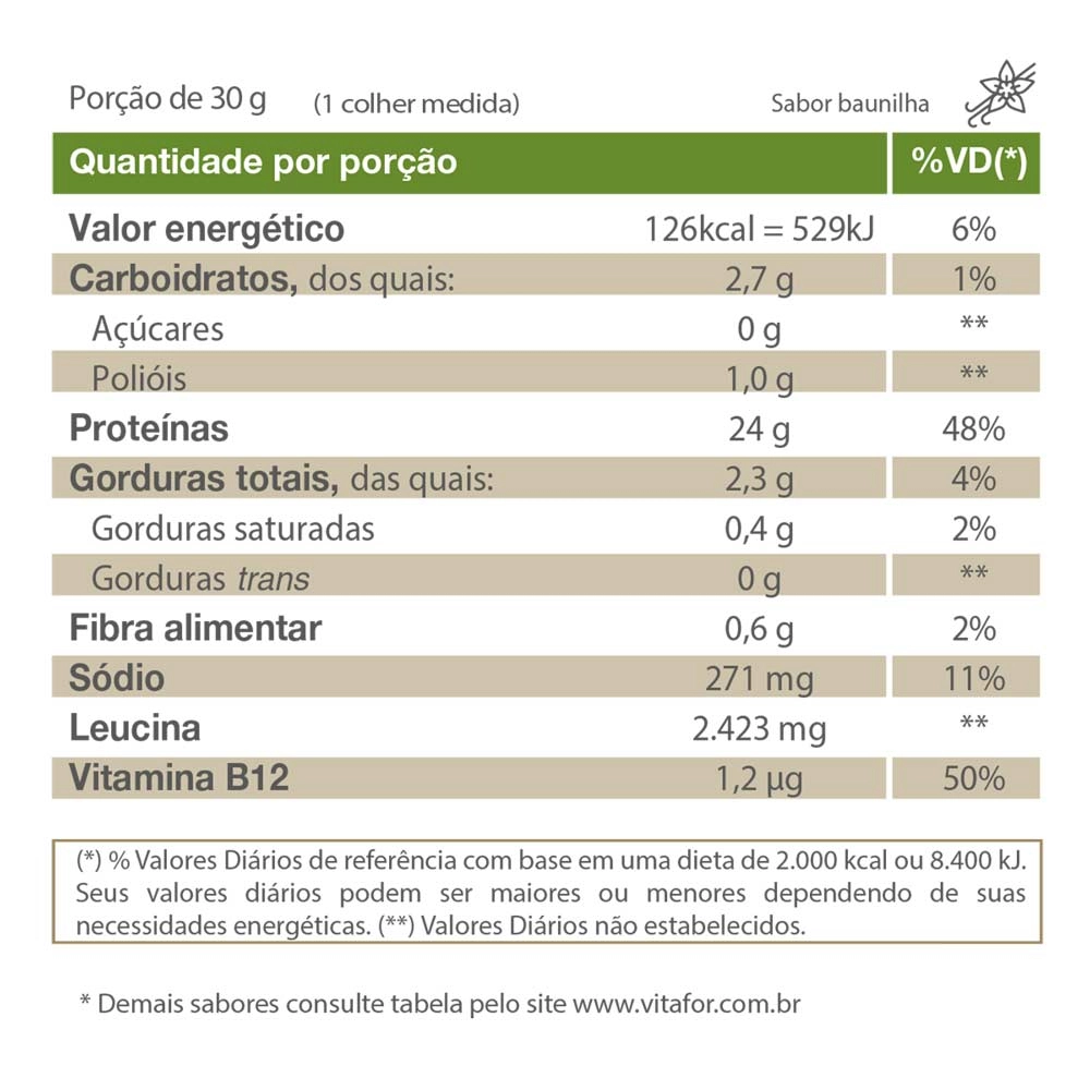 Produto Isofort Plant Baunilha 450g - Vitafor