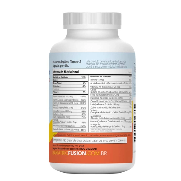 Bariatric Fusion Multivitaminico 60 Cápsulas - Suprimed Produto Bariatric Fusion Multivitaminico 60 Cápsulas - Suprimed