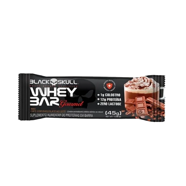 Barra de Proteina Whey Bar Cafe com Chocolate 45g - Blackskull Produto Barra de Proteina Whey Bar Cafe com Chocolate 45g - Blackskull