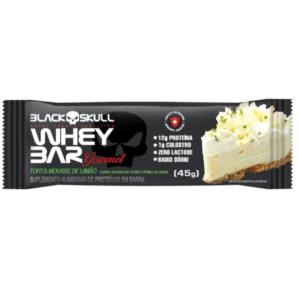 Barra de Proteina Whey Bar Mousse Limao 45g Black Skull Produto Barra de Proteina Whey Bar Mousse Limao 45g Black Skull
