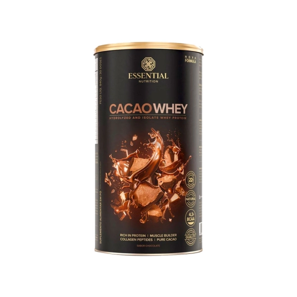 Cacao Whey Lata 840g - Essential Nutrition Produto Cacao Whey Lata 840g - Essential Nutrition
