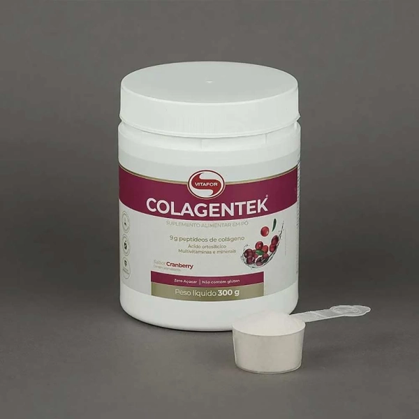 Colagentek 300g Cranberry - Vitafor Produto Colagentek 300g Cranberry - Vitafor