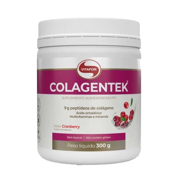 Colagentek 300g Cranberry - Vitafor Produto Colagentek 300g Cranberry - Vitafor