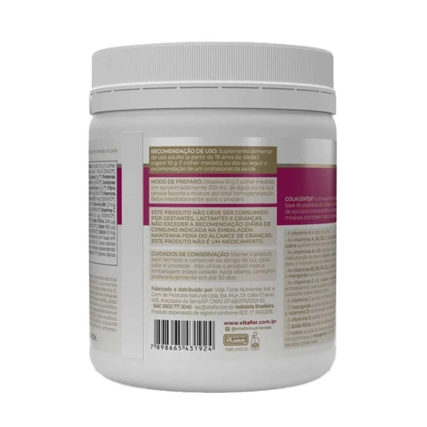Colagentek 300g Neutro - Vitafor Produto Colagentek 300g Neutro - Vitafor