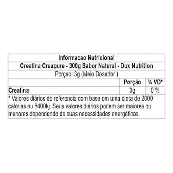 Creatina Pura Pote 300g - Dux Nutrition Produto Creatina Pura Pote 300g - Dux Nutrition