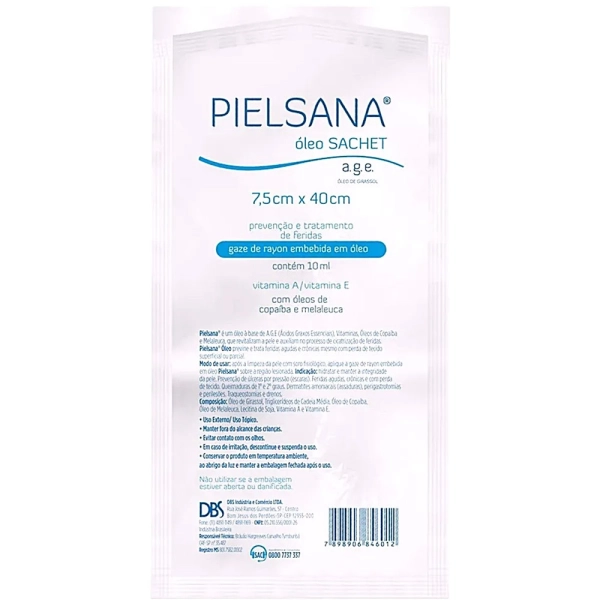 Curativo Pielsana Gaze de Rayon Óleo AGE 7,5 x 40cm - DBS Produto Curativo Pielsana Gaze de Rayon Óleo AGE 7,5 x 40cm - DBS