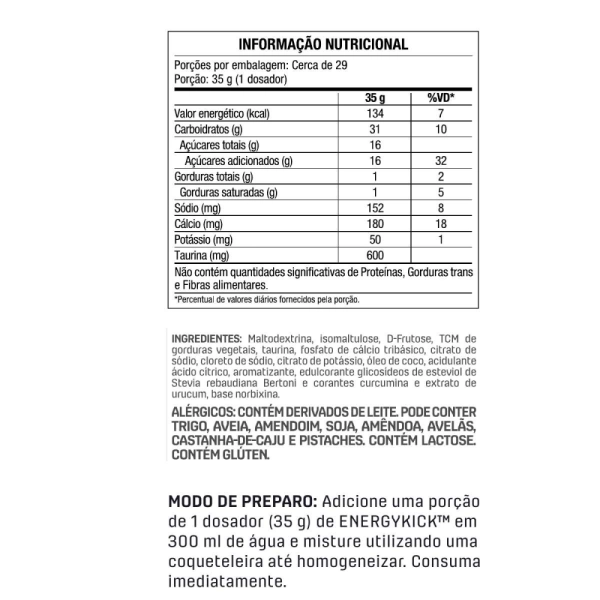 Energy Kick Abacaxi 1kg Produto Energy Kick Abacaxi 1kg