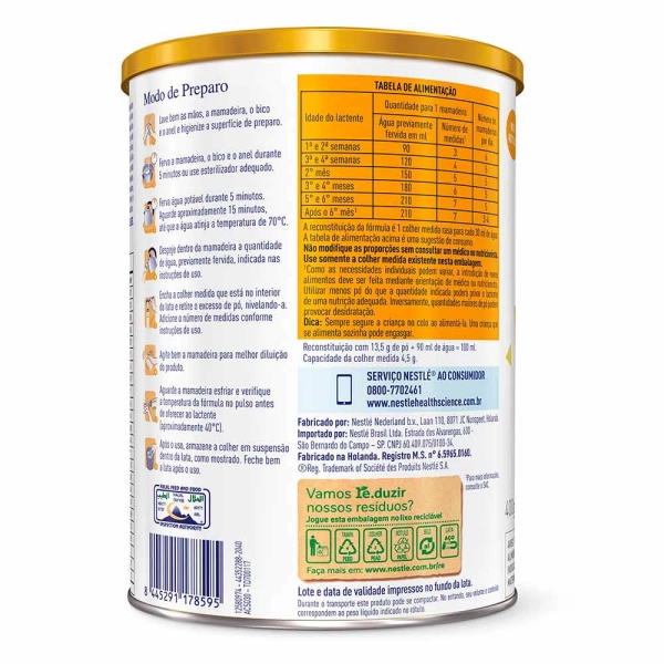 Produto Fórmula Infantil Alfaré HMO - 0 a 3 anos 400g - Nestlé