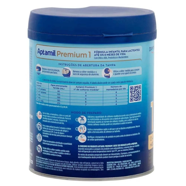 Fórmula Infantil: Aptamil Premium 1 800g - 0-6 meses - Danone Produto Fórmula Infantil: Aptamil Premium 1 800g - 0-6 meses - Danone