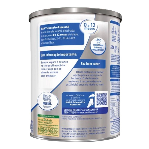 Fórmula Infantil NAN SCIENCE PRO EspessAR HMO 800g - Nestlé Produto Fórmula Infantil NAN SCIENCE PRO EspessAR HMO 800g - Nestlé