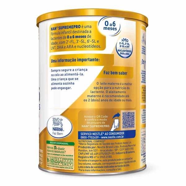 Produto Fórmula Infantil Nan Supreme Pro - 0 a 6 Meses 400g - Nestlé