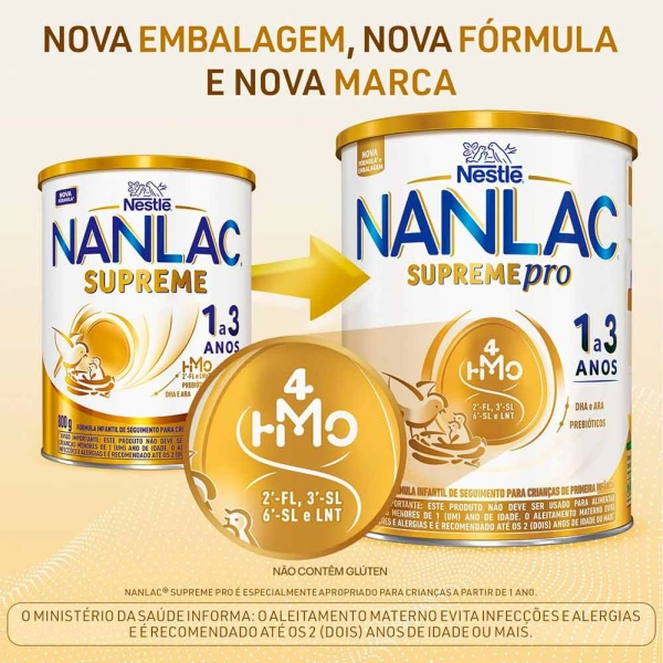 Produto Fórmula Infantil Nanlac Supreme Pro - 1 a 3 Anos - 800g - Nestlé