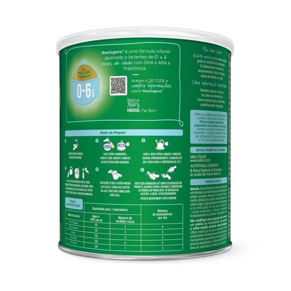 Fórmula Infantil Nestogeno 1 - 0 a 6 meses 400g - Nestlé Produto Fórmula Infantil Nestogeno 1 - 0 a 6 meses 400g - Nestlé