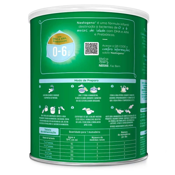 Fórmula Infantil Nestogeno 1 - 0 a 6 Meses 800g - Nestlé Produto Fórmula Infantil Nestogeno 1 - 0 a 6 Meses 800g - Nestlé