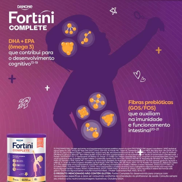 Fortini Complete Baunilha 400g - Danone Produto Fortini Complete Baunilha 400g - Danone