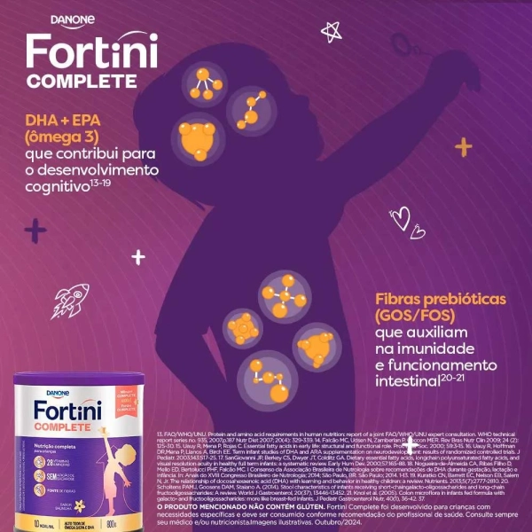 Fortini Complete Baunilha 800g - Danone Produto Fortini Complete Baunilha 800g - Danone