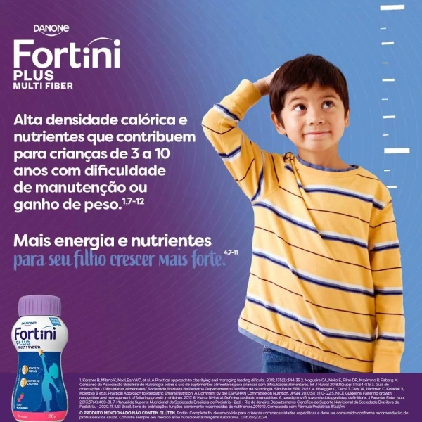 Fortini Multi Fiber Morango 200ml - Danone Produto Fortini Multi Fiber Morango 200ml - Danone