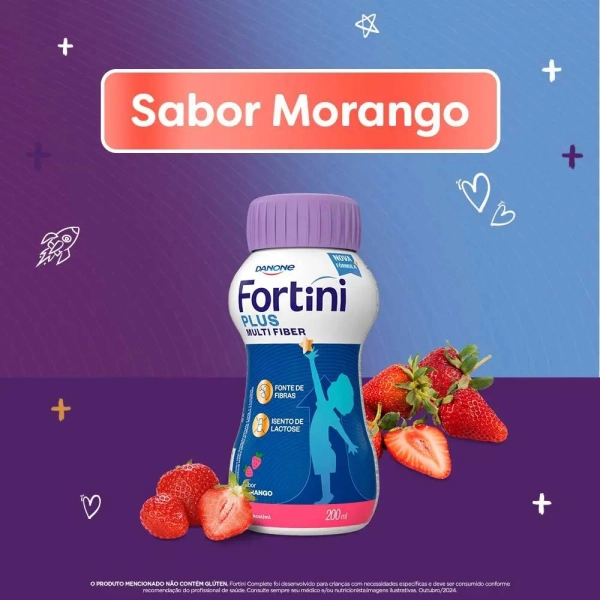 Fortini Multi Fiber Morango 200ml - Danone Produto Fortini Multi Fiber Morango 200ml - Danone