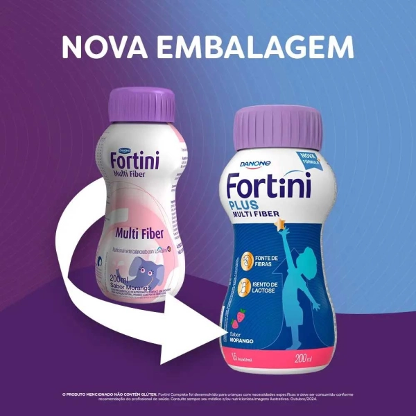 Fortini Multi Fiber Morango 200ml - Danone Produto Fortini Multi Fiber Morango 200ml - Danone