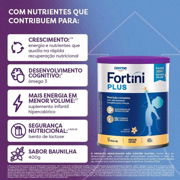 Fortini Plus Baunilha 400g Danone Produto Fortini Plus Baunilha 400g Danone