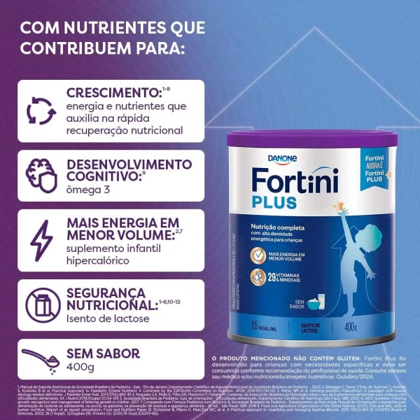 Fortini Plus Sem Sabor 400g - Danone Produto Fortini Plus Sem Sabor 400g - Danone