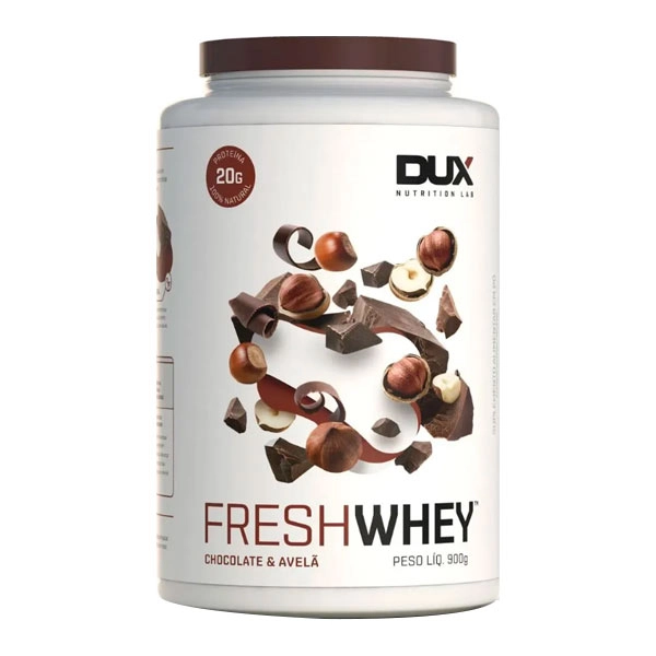 Fresh Whey Chocolate e Avelã 900g - Dux Nutrition Produto Fresh Whey Chocolate e Avelã 900g - Dux Nutrition