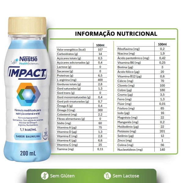 Impact Baunilha 200ml Nestlé Produto Impact Baunilha 200ml Nestlé