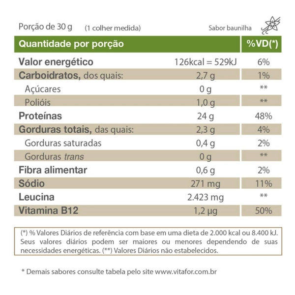 Isofort Plant Baunilha 450g - Vitafor Produto Isofort Plant Baunilha 450g - Vitafor