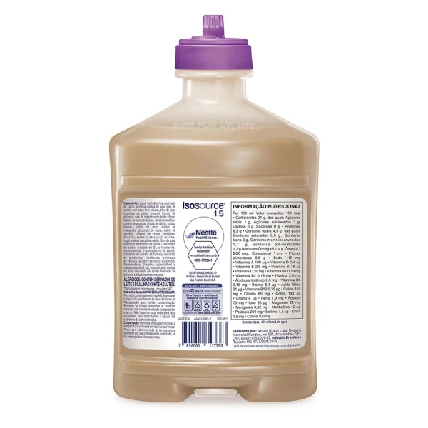 Isosource 1.5 Sistema Fechado 1L Nestlé Produto Isosource 1.5 Sistema Fechado 1L Nestlé