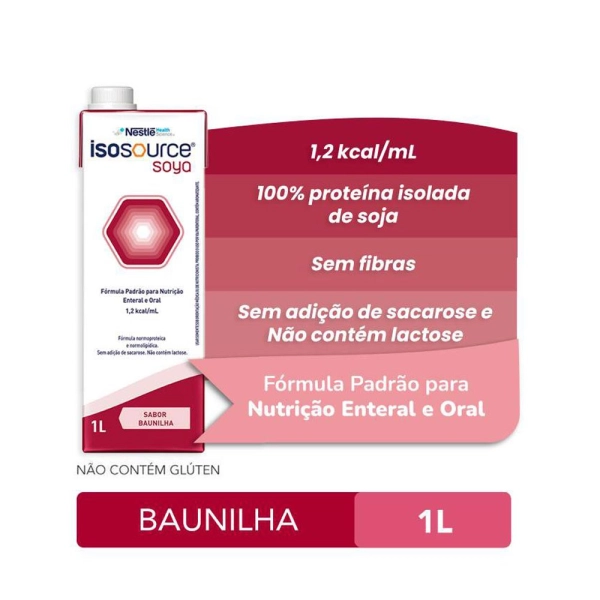 Isosource Soya 1.2 Kcal/ml Baunilha 1L Nestlé Produto Isosource Soya 1.2 Kcal/ml Baunilha 1L Nestlé