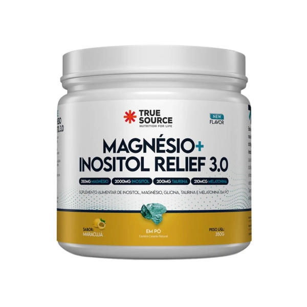 Magnesio + Inositol Relief 3.0 Maracuja 350g - True Source Produto Magnesio + Inositol Relief 3.0 Maracuja 350g - True Source