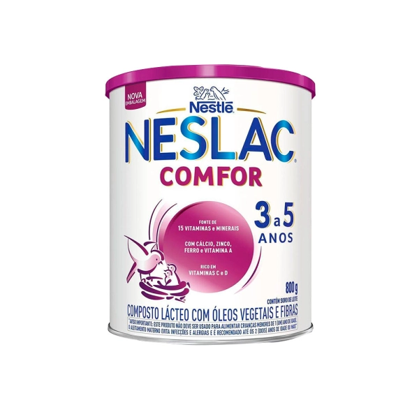 Composto Lácteo Neslac Comfor - 3 a 5 Anos 800g - Nestlé Produto Composto Lácteo Neslac Comfor - 3 a 5 Anos 800g - Nestlé
