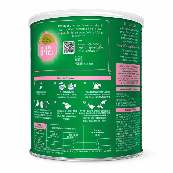 Produto Fórmula Infantil Nestogeno 2 - 6 a 12 Meses 800g - Nestlé