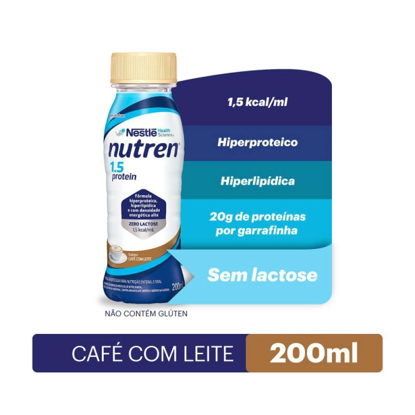 Nutren 1.5 Protein Café com Leite 200ml - Nestlé Produto Nutren 1.5 Protein Café com Leite 200ml - Nestlé