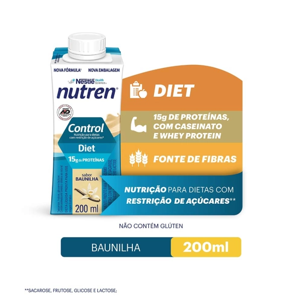 Nutren Control Baunilha 200ml - Nestlé Produto Nutren Control Baunilha 200ml - Nestlé