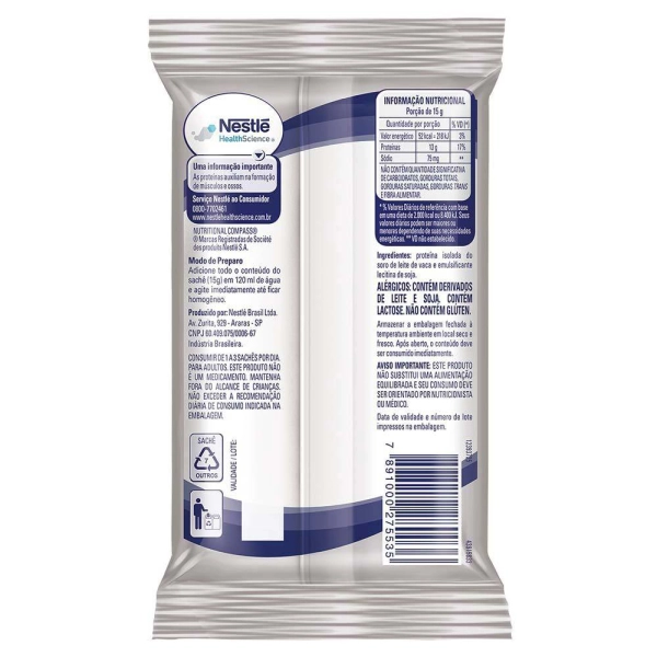Nutren Just Protein Sache 15g - Nestlé Produto Nutren Just Protein Sache 15g - Nestlé