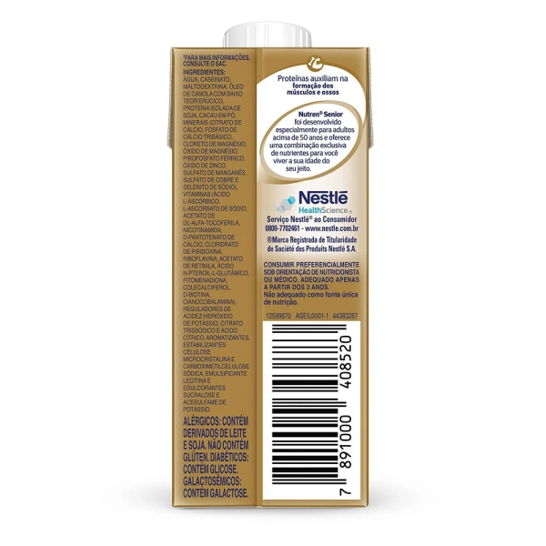 Nutren Senior Chocolate 200ml - Nestlé Produto Nutren Senior Chocolate 200ml - Nestlé