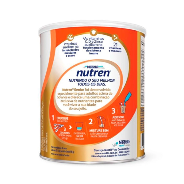 Nutren Senior Zero Lactose Sem Sabor 740g - Nestlé Produto Nutren Senior Zero Lactose Sem Sabor 740g - Nestlé