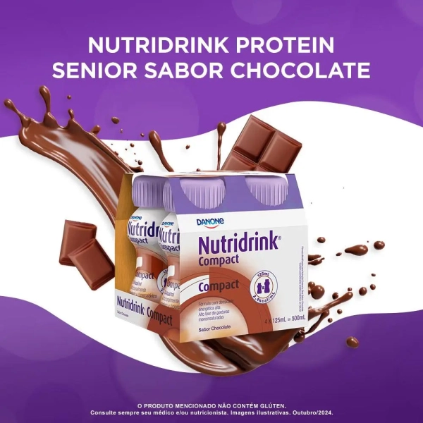 Nutridrink Compact Chocolate - 4 Unidades de 125ml - Danone Produto Nutridrink Compact Chocolate - 4 Unidades de 125ml - Danone