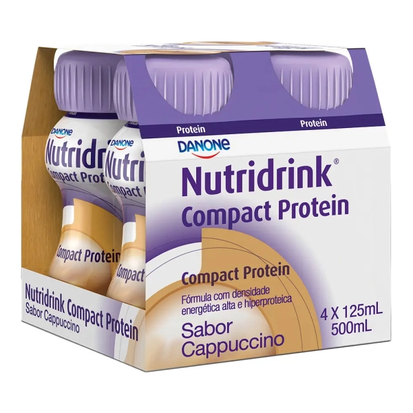 Nutridrink Compact Protein Cappuccino - 4 Unidades de 125ml - Danone Produto Nutridrink Compact Protein Cappuccino - 4 Unidades de 125ml - Danone