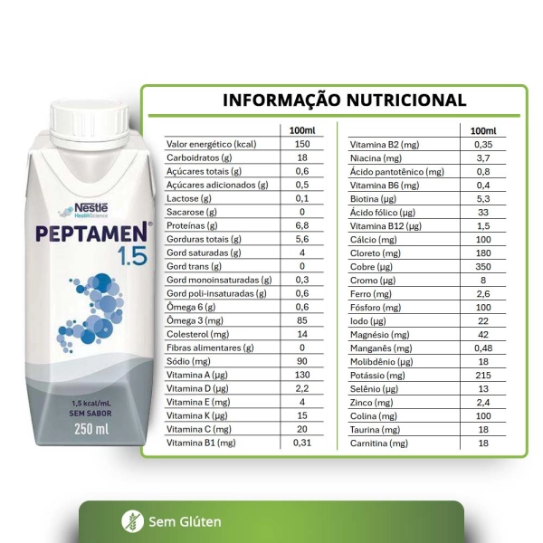 Peptamen 1.5 250ml - Nestlé Produto Peptamen 1.5 250ml - Nestlé