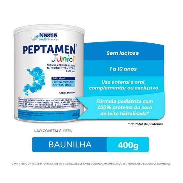 Peptamen Junior em Pó Baunilha 400g - Nestlé Produto Peptamen Junior em Pó Baunilha 400g - Nestlé