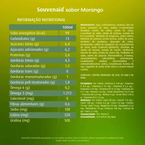 Produto Souvenaid Morango - 4 Unidades de 125ml - Danone