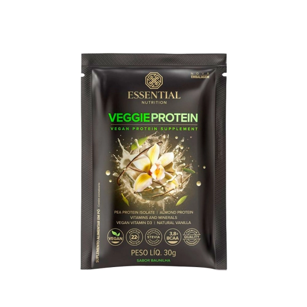 Produto Veggie Protein Baunilha Sache 15g - Essential Nutrition